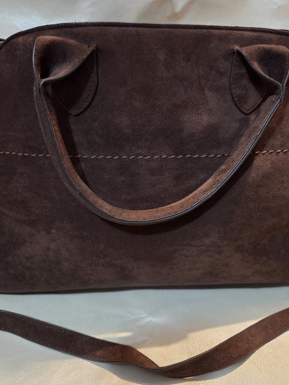 Classic Brown Suede Tote Bag